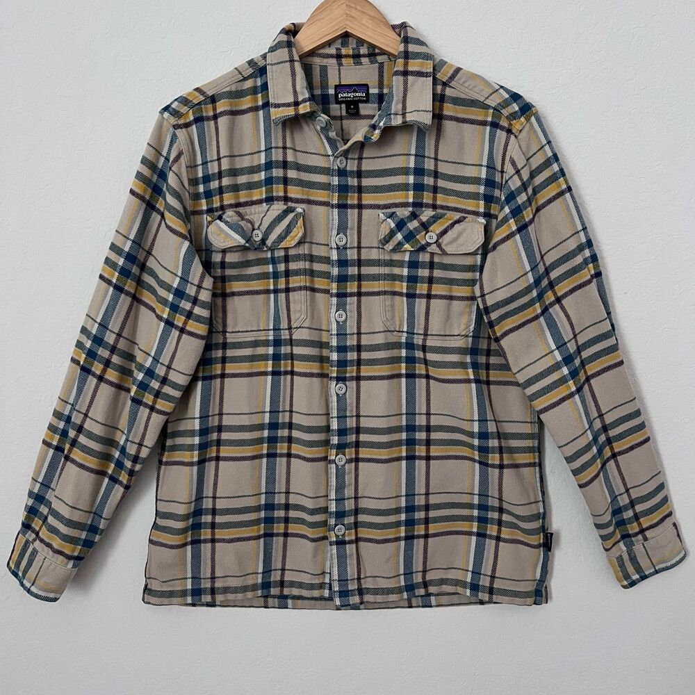 Patagonia Men's Fjord Flannel Plaid Shirt Organic Cotton Button Up M